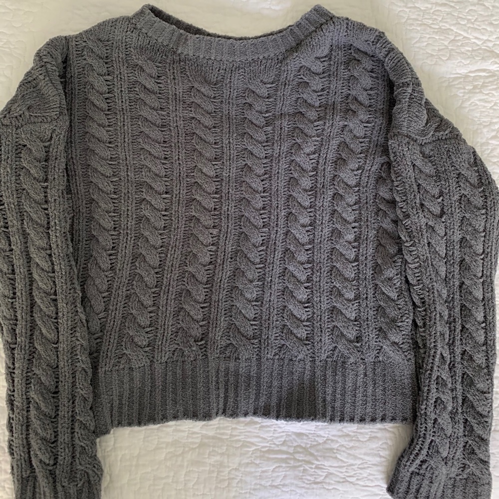 Philosophy Gray Cable Knit Sweater